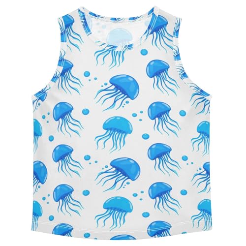 J JOYSAY Jellyfish Bubble Blue Boys Tank Top Sleeveless Muscle Shirts Quick Dry Kids T-Shirts 3-15T