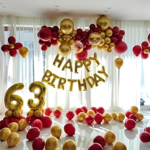 Image of 200 Pcs Red and Gold Balloons 5 Inch Metallic Latex Bulk Small Balloon Arch Garland Kit for Birthday Wedding Bridal Baby Shower Supplies Graduation Party Decorations