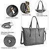 NUBILY Laptop Damen Handtasche 15,6 Zoll Shopper Handtasche Grau Elegant Leder Taschen Große Leichte Frauen Handtasche für Business/Schule/Einkauf #1
