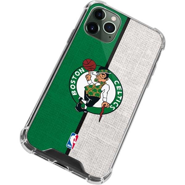 Skinit Clear Phone Case Compatible with iPhone 11 Pro Max - Officially Licensed NBA Boston Celtics Canvas Design