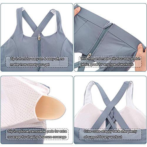 Image of Cordaw Longline Sports Bra Workout Crop Top for Women Gym Bra Padded Racerback High Impact Workout Tank