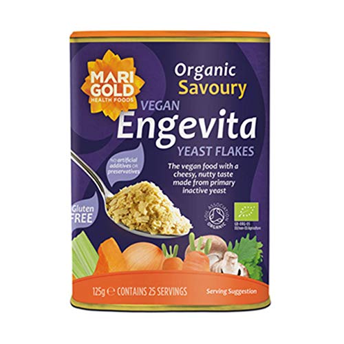 Marigold Engevita Copos de levadura nutricional orgánica, 125 g (paquete de 3)
