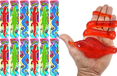 JA-RU Giant Sticky Lizard, Alligator, Snake Stretchy Fidget Toy 430-12p