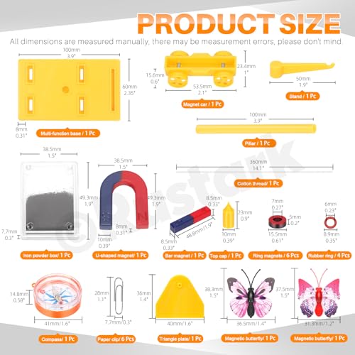 Rustark 30 Stück Magnet Experimentierset Bildung Wissenschaft Experiment Magnete Kit Set für Lernen Bildung Physik und Labor