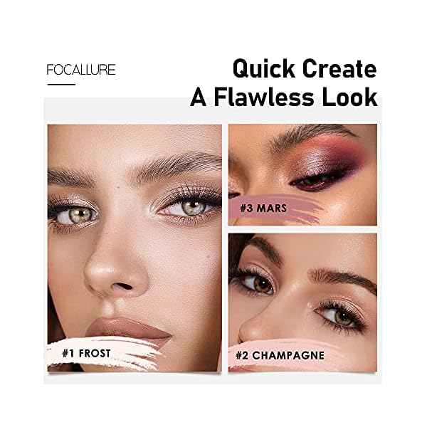 FOCALLURE 3 Pcs 2 in 1 Eyeshadow and Eyeliner Pen, Shimmer Eye Shadow Pencil, High Pigmented Eyeshadow, Highlighter Eye Liner, Multi-Dimensional eyes Look, FA38-11116-123