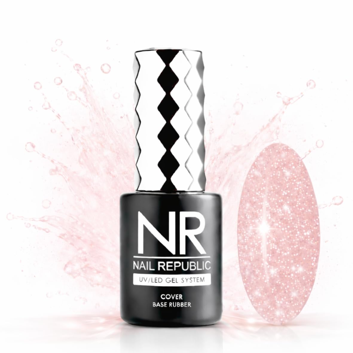 NR Gel Nail Polish Builder Base Glitter Wedding №162 (10ml) – Nude Pink Camouflage, Sparkle Finish, Long-Lasting Soak Off UV/LED Professional Use-image-5