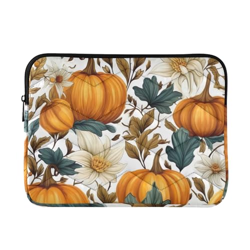 Funda para laptop 13-14 pulgadas con diseño blanco de flores de otoño