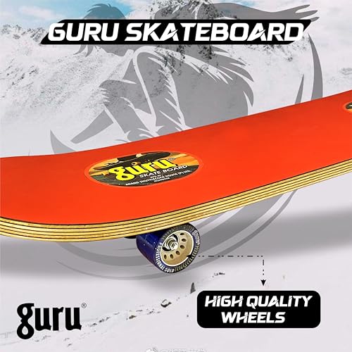 Image of GURU Skateboard, Wooden Non-Slip Skateboard for Kids, Adult, Casterboard /Skate Board /Hoverboard /Longboard for Beginners, Learners, Training Purpose for All Age Group