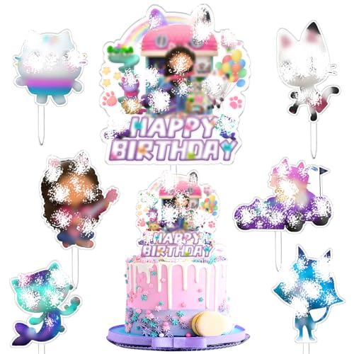 Gabb - Decoración para tartas de cumpleaños para niños, 7 unidades