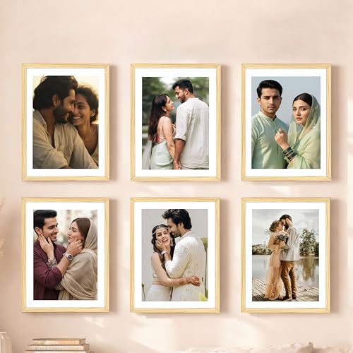Image of Art Street Premium Photo Frame for living room, Classic Aesthetic Design Photo Frames for Photograph, Art Work, Kids Room Set of 6 (6x8 Inch, Beige)