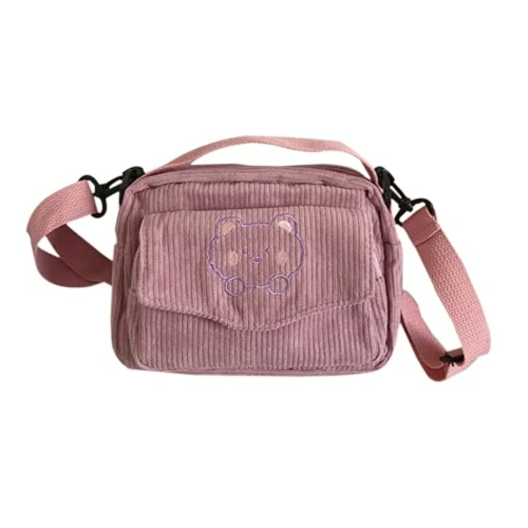 GGOOB Kawaii Purse Crossbody Bag Kawaii Wallet Kawaii Crossbody Bag Kawaii Corduroy Purse, Pink, One Size