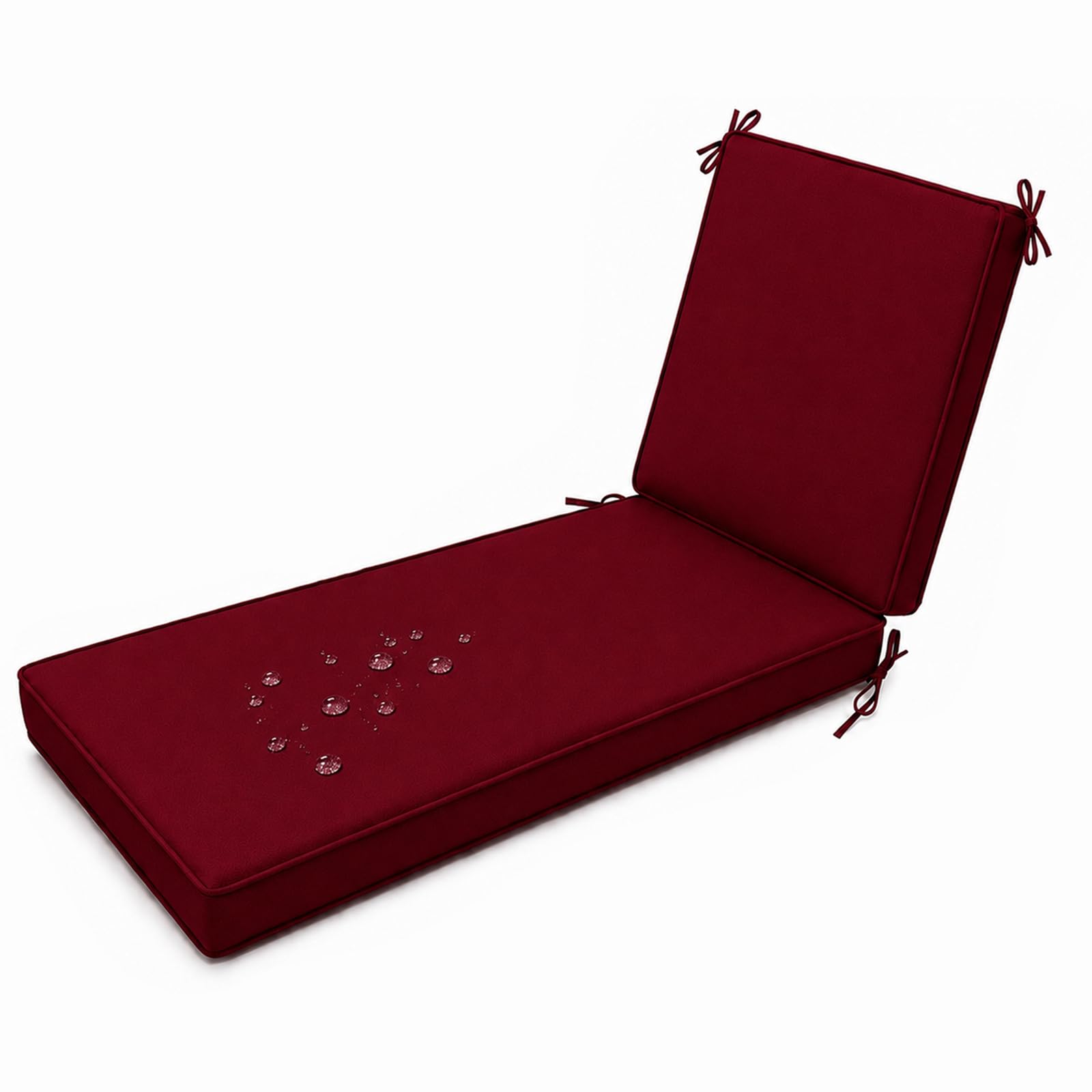 Waterproof Sun Lounger Cushion, Thick Padded Garden Recliner Chair Cushion