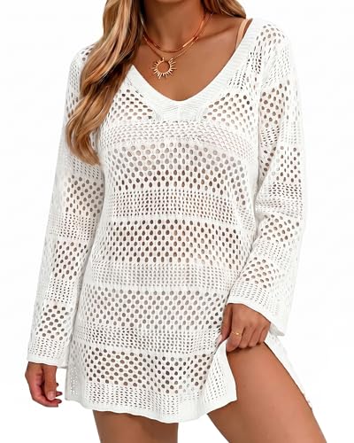 Image of CoCozy Crochet Cover Up for Women Mesh Hollow Out Bikini Cover Ups for Swimwear Summer Swimsuit 2026