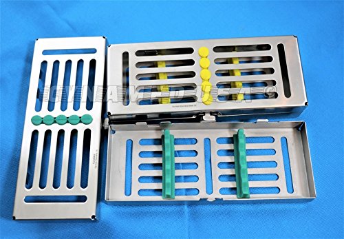 1 German Dental Autoclave Sterilization Cassette Rack Box Tray for 5 Instrument with Rack