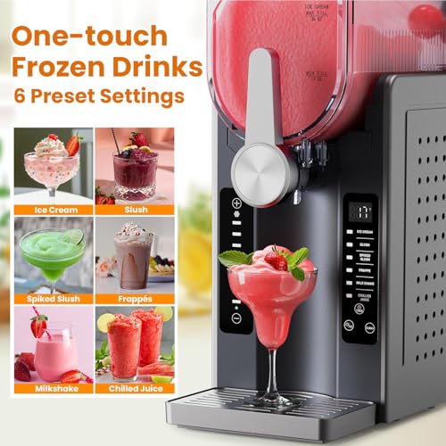 Slush-Eismaschine für Zuhause, Softeismaschine, 1,6-Liter-Slush-Maschine mit 6 voreingestellten Programmen, Getränkebereiter für Slush, Margaritas, Smoothies, Frappés, Milchshakes und mehr – Bild 8