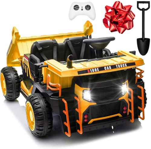 JOYRACER 24V 2 Seater Ride on Dump Truck, Kids Electric