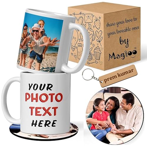 MAGIOO Custom Mug with Photo & Text, White Ceramic 312ml Coffee C...