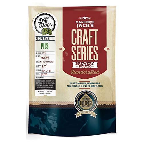 Mangrove Jack's Craft Series Pils Kit de cerveza con lúpulo seco – 2,5 kg