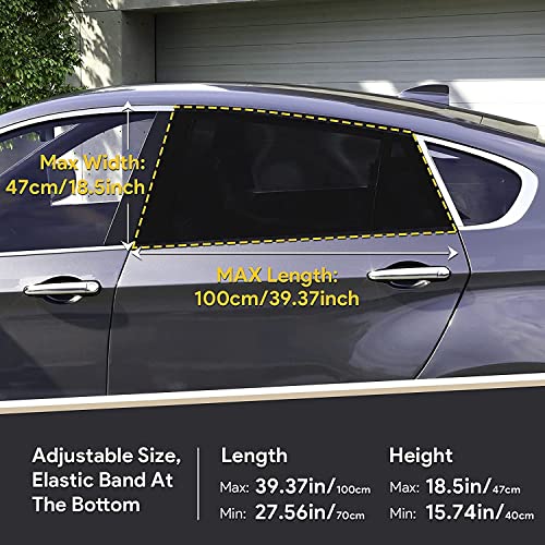 Auto Sonnenschutz LYUNIT Set mit 2 Sonnenschutzrollos für Fahrzeuge