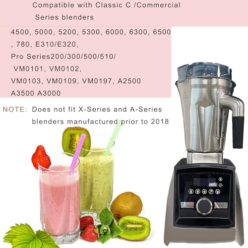 Image of Stainless Steel Container 64oz, Compatible with Vit 5200 5000 6300 Vm0103 Vm0197 E310 A2500 Classic /Commercial etc Series Blender, 64oz Stainless Steel Pitcher Jar Cup,5 Years Warranty