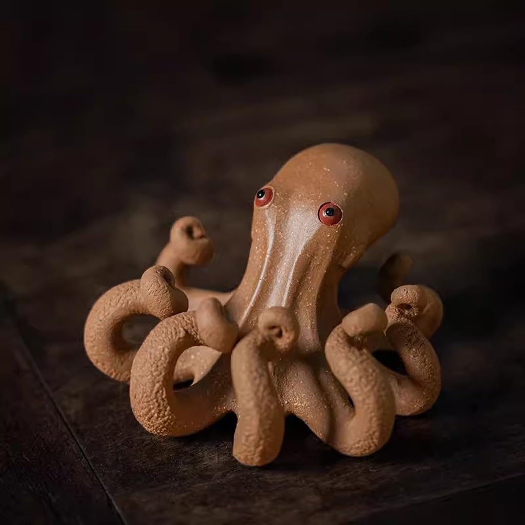 Handgefertigte Statue Teehaustier Lila Sand Gelb Abschnitt Schlamm Bafanglaicai Oktopus Tee Haustier Desktop Dekoration Oktopus Handgemachte Statue Tee Spielzeug Teetischzubehör für Haustiere