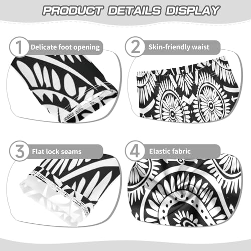 Toddler Girls Leggings Printed Yoga Pants Leggings Black White Circle for Kids3