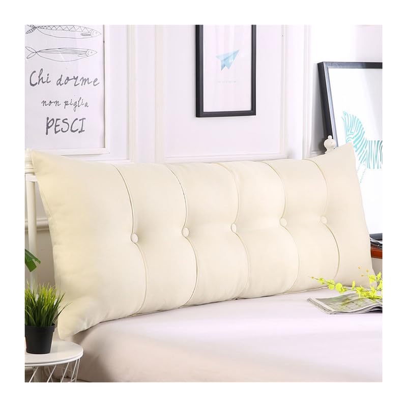 Yahbrra Back Cushion, Soft Washable Bed Headboard Cushion Suitable for Bed and Sofa, Cushion with Removable and Washable Cover, with Practical Side Compartment