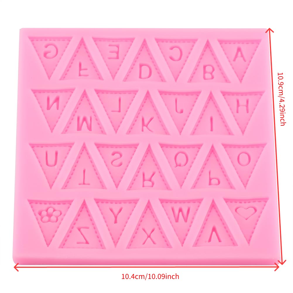 HAOHIZE Letter for Chocolate, Triangles Edible Letters for Cake Decorating Letter Silicone Baking Baking Tool for DIY Crafts, Cake Decorating, Party, Birthday