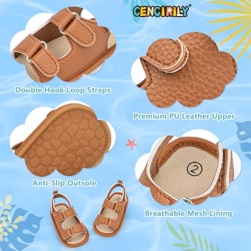 Image of CENCIRILY Infant Baby Boys Girls Summer Beach Sandals Anti-slip Rubber Soft Sole Lightweight Breathable Athletic Toddler First Walking Shoes