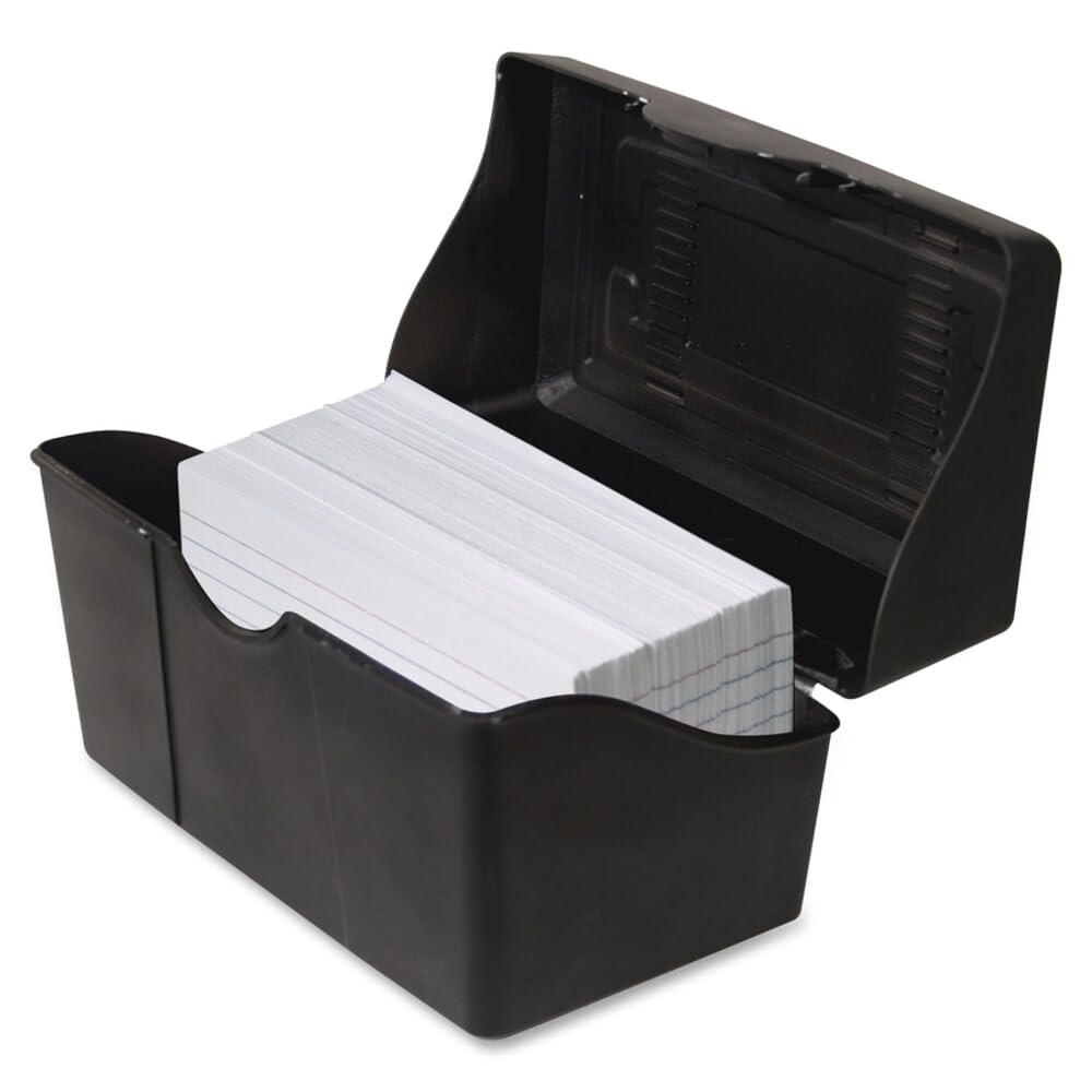 Advantus 45001 Karteikartenbox, Kunststoff, 7,6 x 12,7 cm, 9,5 cm Höhe, 8,9 cm Breite, 16 cm Länge, schwarz