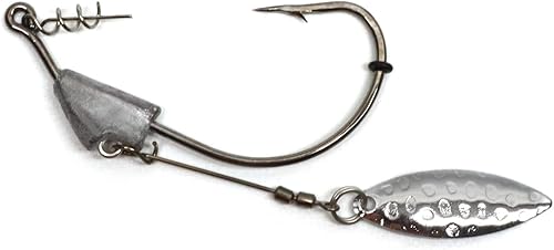 Harmony Fishing - Razor Series Underspin Swimbait Hooks (paquete de 4 con 5 clavijas de cebo)  Ganchos de nadador con llamativas cuchillas