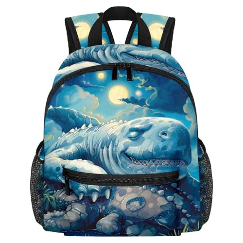 Sac à dos dinosaure bleu pour l'école maternelle et les sorties des enfants