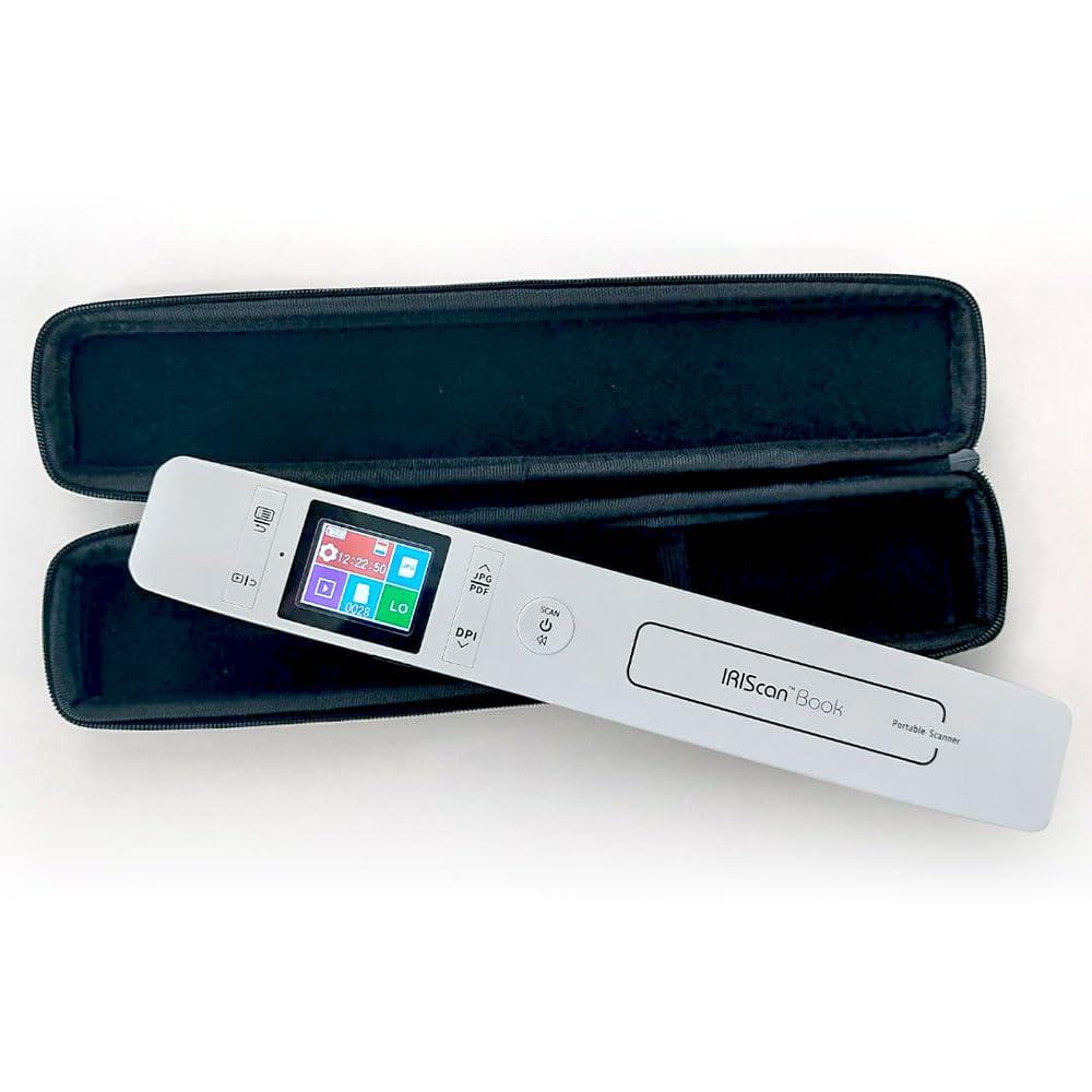 IRIScan Book Scanner – v7: Dokumentenscanner a4 + Hartschalentasche für Handscanner