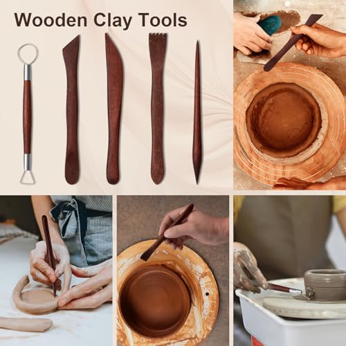 image for Amrules Clay Tools Kit, 43 PCS Red Pottery Tools, Practical Polymer Cl