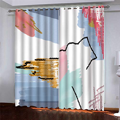 Rideau occultant thermique pour décoration de fenêtre moderne opaque 2 pièces 280 cm