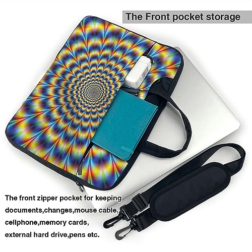 Sac à bandoulière ordinateur portable motif spirale sacoche PC portable homme femme