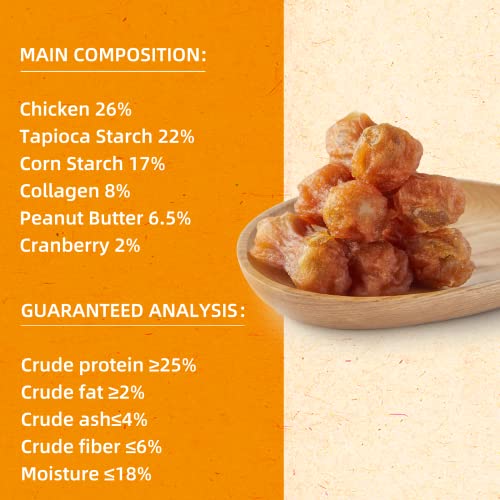 Jungle Calling Rawhide Free Dog Chew Treats, Real Chicken Wrapped Peanut Butter Bones, Teeth Clean Chewy Training Snacks, 6 Oz #TOP2