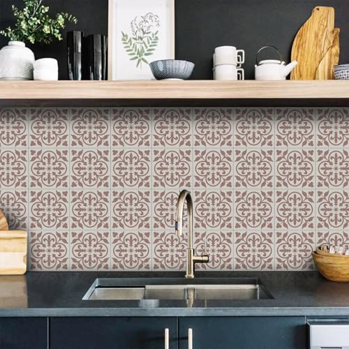 Azulejos Adhesivos Cocina Flores Retro Pvc Vinilo Pared Cocina Impermeables Diy Baldosas Adhesivas Suelo