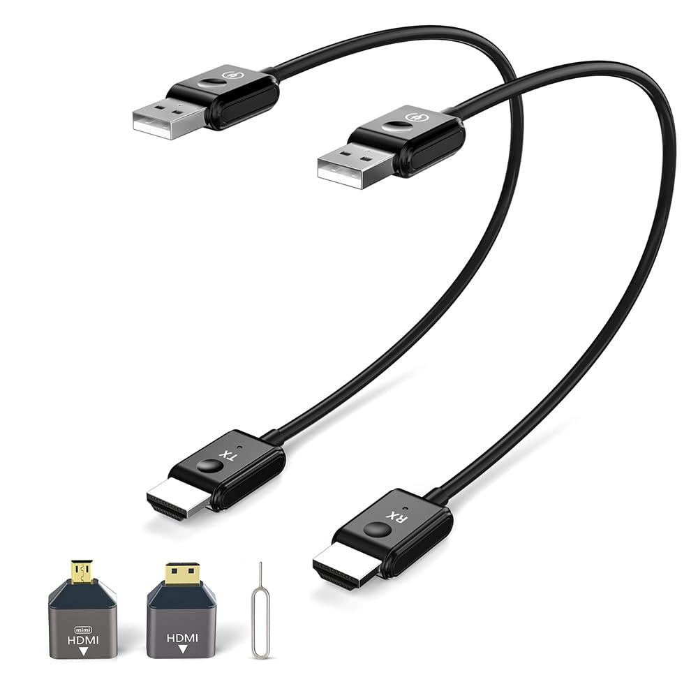 TIMBOOTECH 2026 Wireless HDMI Transmitter und Empfänger 5.8G - HDMI Wireless Extender Sender 4K-Dekodierung, Casting Audio/Video/Datei von Laptop/TV-Box/Kamera/PC zu TV/Monitor/Projektor