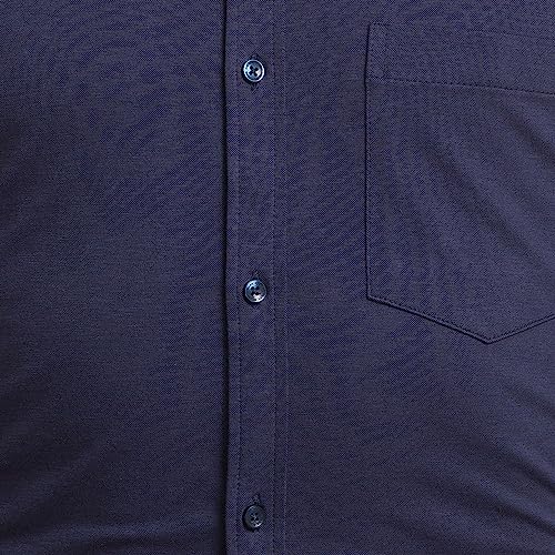 Image of Park Avenue Men's Cotton Blend Solid Pattern Slim Fit Narrow Collar Full Sleeve Formal Shirt
