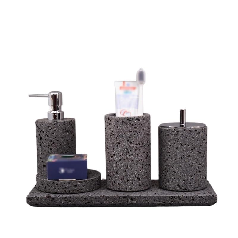 Conjunto de baño combinado de estilo suave para decoración de aseos modernos 1