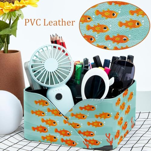 Rangement de bureau poisson sous-marin orange porte-crayons 4 compartiments