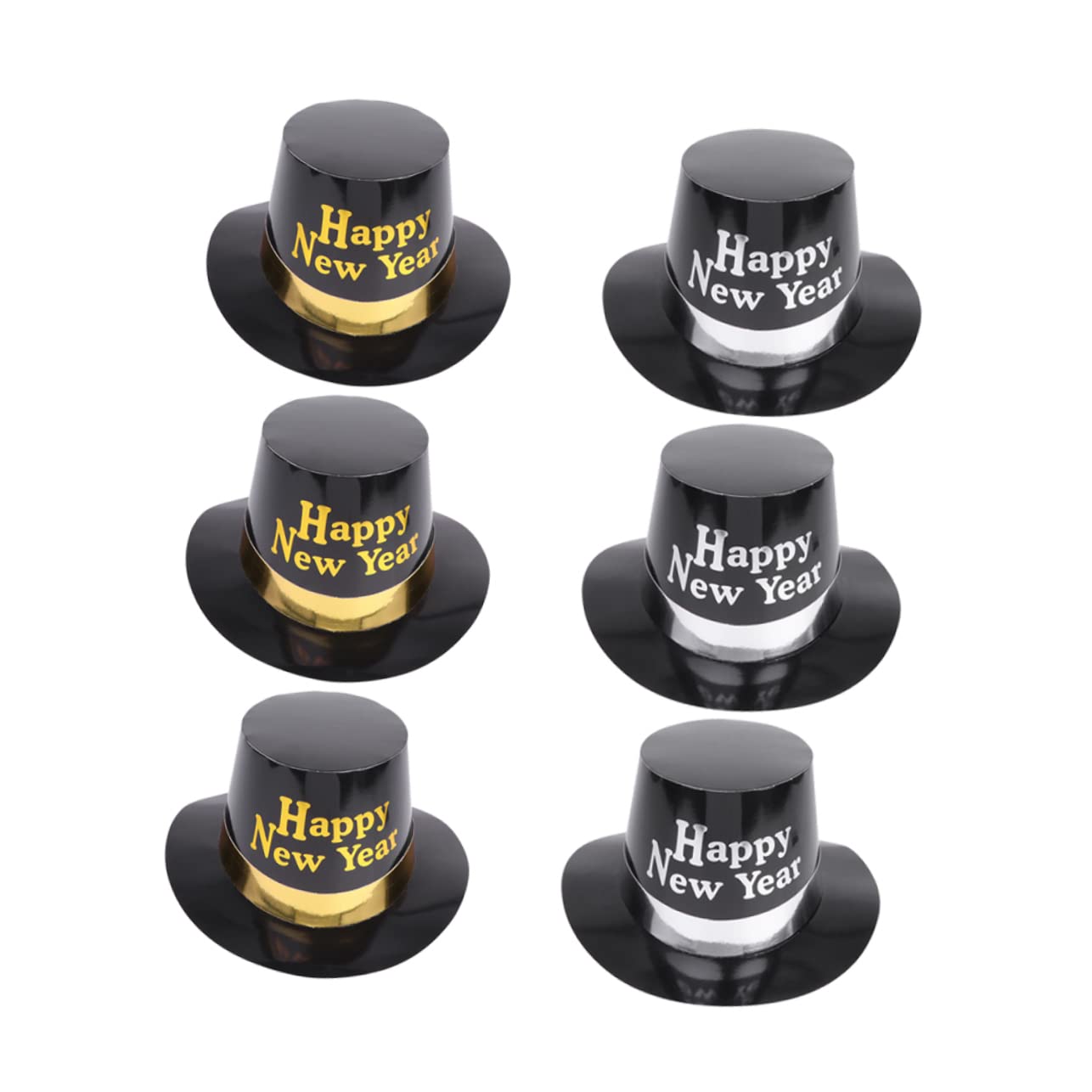 LABRIMP 2 Sets Silvester-partyhüte Festliche Kopfbedeckungen Aus Papier Silvester-zylinder Weich Und Bequem [farboption] 6 Stück * 2