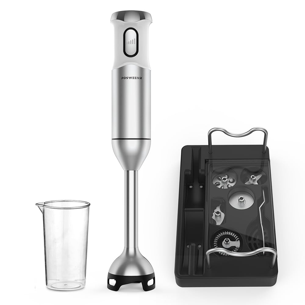 POSWEENR Immersion Blender, Scratch Resistant Hand Blender,, 43 OFF