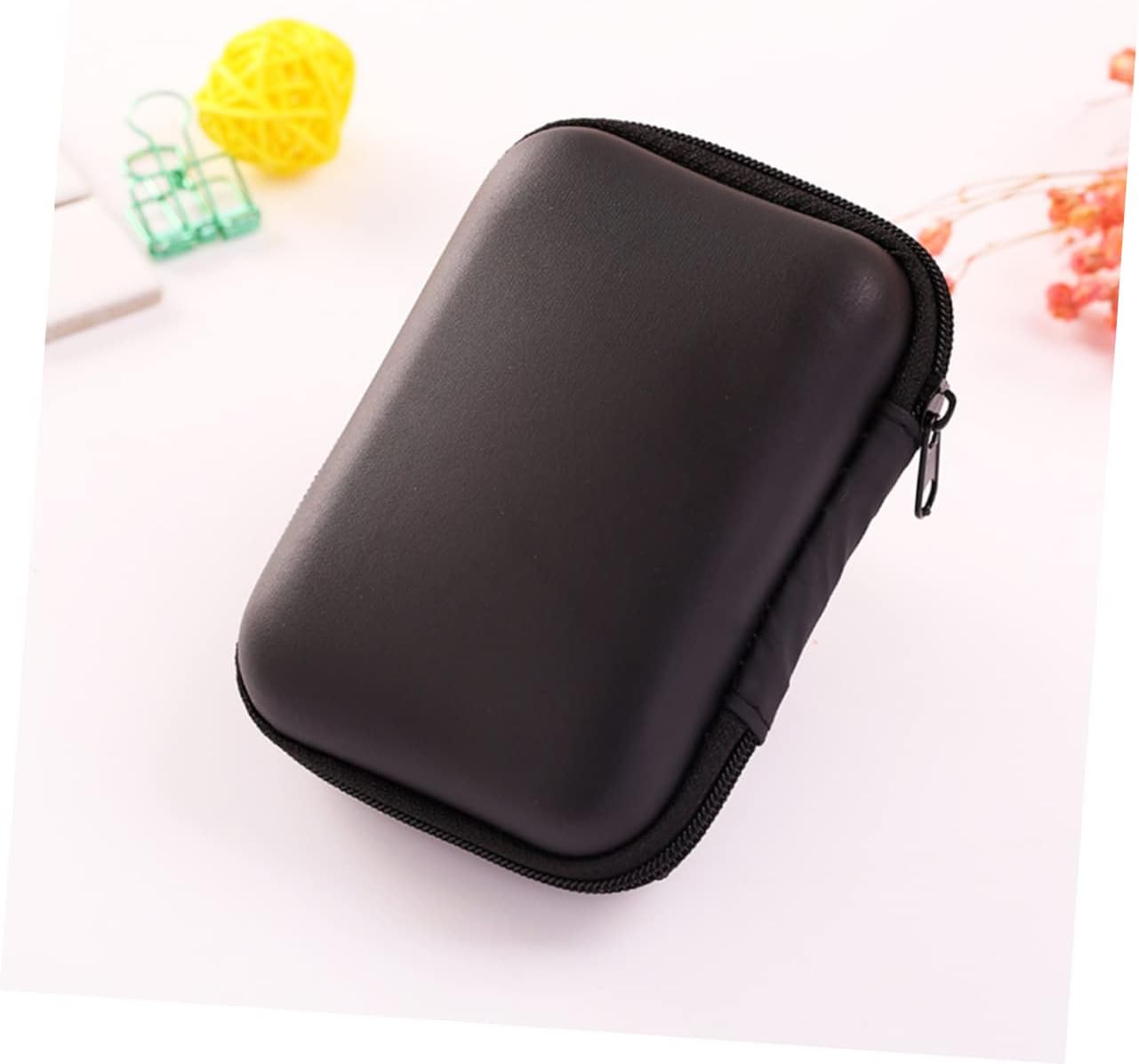 LABRIMP Eva Earphone Case with Mesh Durable USB Cable Organizer Pouch for Travel Business Trips Outdoor Use Large Black Digital Accessories Storage Bag image 4