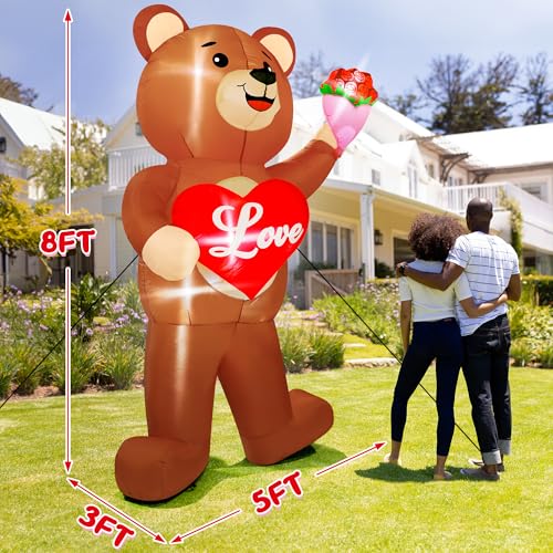 Ours gonflable géant avec cœur idée surprise Saint-Valentin - 3