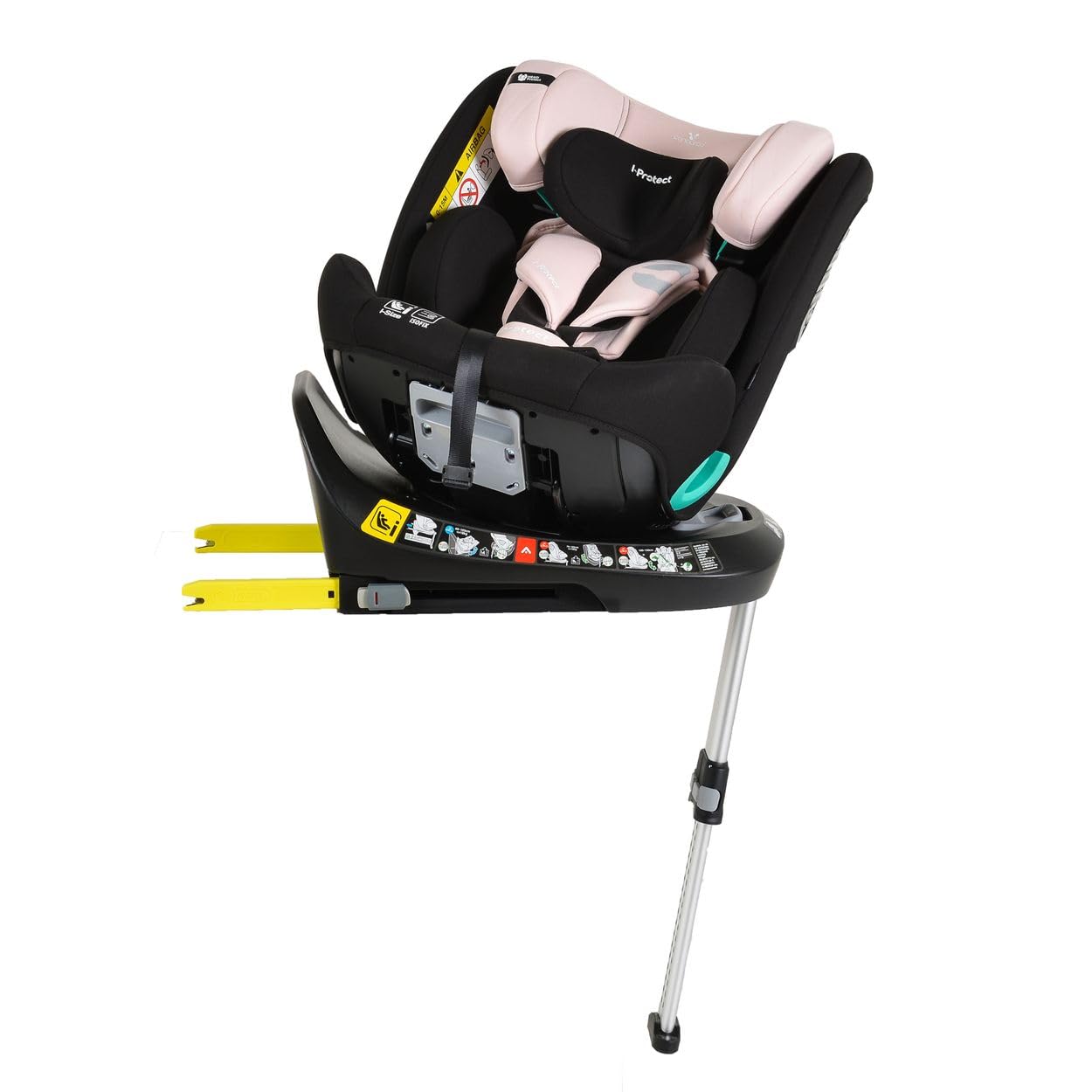 Cangaroo seggiolino bambini Hoku i-Size (40-150cm) gruppo 0/1/2/3 gamba sostegno, colorazione:rosa