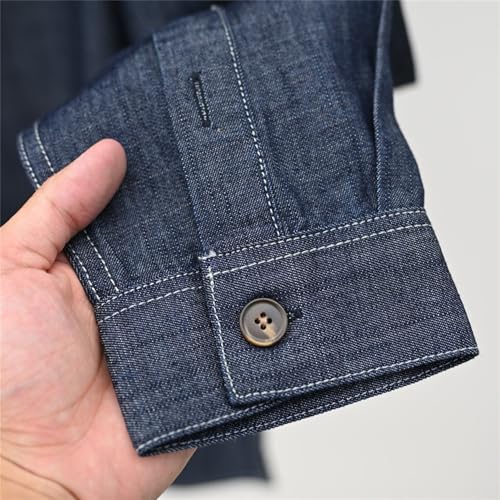 Chaqueta vaquera para hombre manga larga azul miniatura 5
