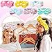 Wesiti 12 Pcs Sleepover Party Favors for Women Girls, 6 Cute Plush Sleep Eye Mask and 6 Spa Headband Washing Face Bow Makeup Headbands Cat Eyeshade for Sleepover Birthday Pajama Party Supply Gift