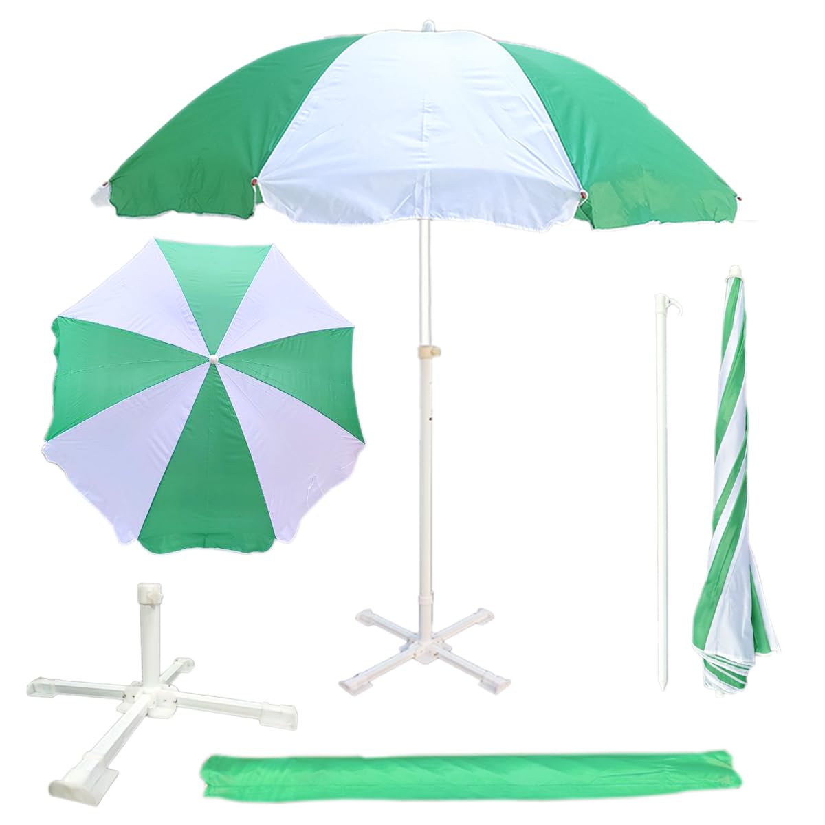 RAINPOPSON Garden Umbrella 7FT With Stand Big Size Outdoor Garden Patio Umbrella A1_26